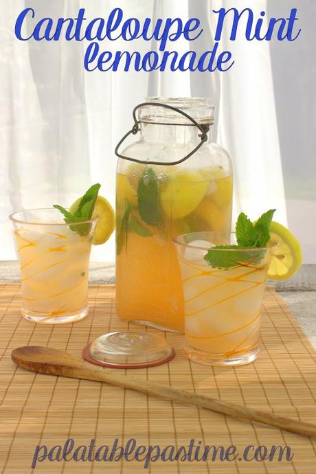 Cantaloupe Mint Lemonade for #SundaySupper Cantaloupe Mint Lemonade