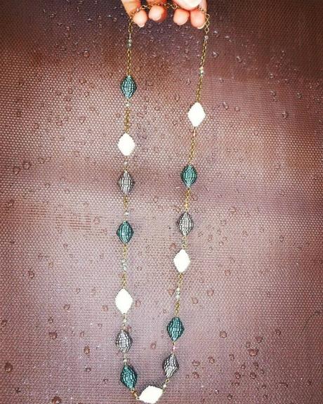 Crimped Paper Long Necklace by Art By Heart Sara Fontana Crimped Paper Long Necklace by Art By Heart Sara Fontana