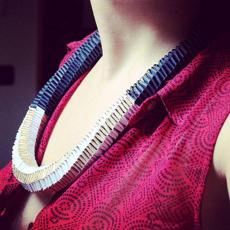 Woven Paper Necklace by Arual Dem Woven Paper Necklace by Arual Dem