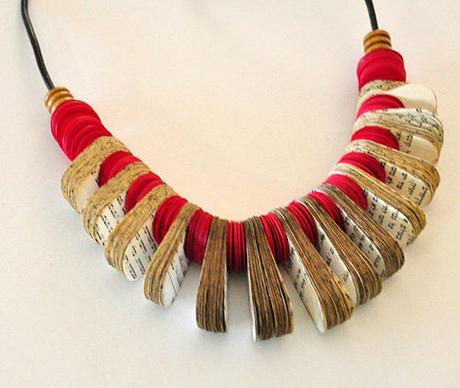 Oval Red Book Necklace by My Paper Tale Oval Red Book Necklace by My Paper Tale