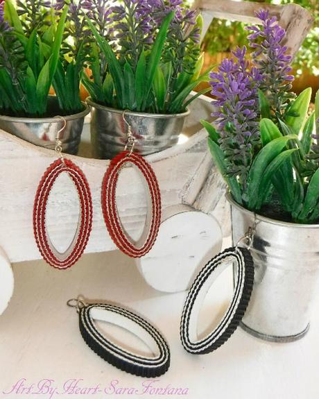 Oval Crimped Paper Earrings by Art By Heart Sara Fontana Oval Crimped Paper Earrings by Art By Heart Sara Fontana