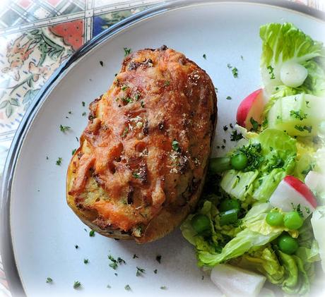 Salmon Pie Stuffed Baked Potatoes