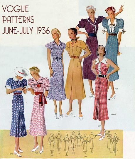 Vogue-Pattern-Book---JUne-July-1936---day-dresses Vogue-Pattern-Book---JUne-July-1936---day-dresses