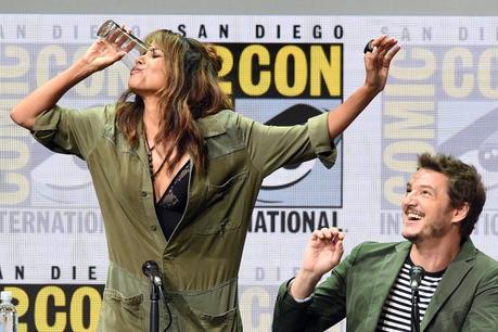 HALLE BERRY DOWNS A GLASS OF BOURBON AT COMIC-CON