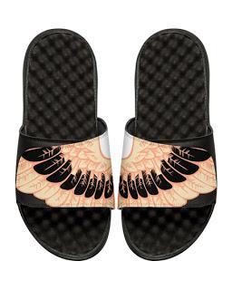 May Your Feet Have Wings:  ISlide Wing-Print Slide Sandals