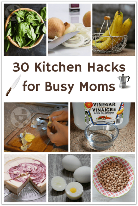 Most Moms spend a lot of time in the kitchen, but our list of 30 kitchen hacks for busy Moms can cut down your cooking and cleaning time considerably!