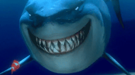  smile hello shark flirting teeth GIF