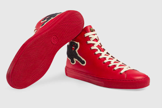 Leaps And Bounds:  Gucci Leather High-Top With Panther