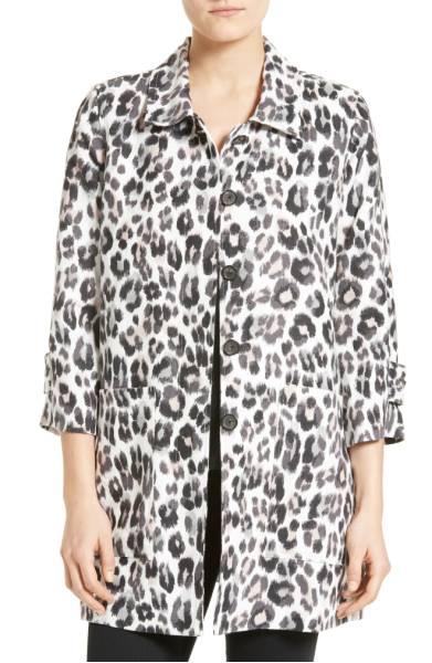 Linen leopard print jacket from Joie, available at the Nordstrom Anniversary Sale. Details at une femme d'un certain age.
