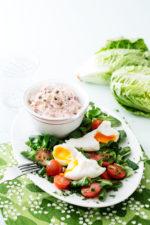 Tuna Salad with Poached Eggs