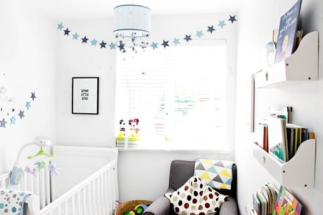 blue star nursery, modern baby nursery, baby room, minimal nursery, nursery ideas