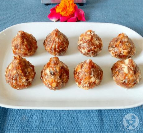 Ganesh Chaturthi celebrations are incomplete without modak, and today we have a no cook dry fruit modak recipe for kids, made with just three ingredients!