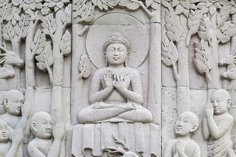 One of the friezes around the Peace Pagoda