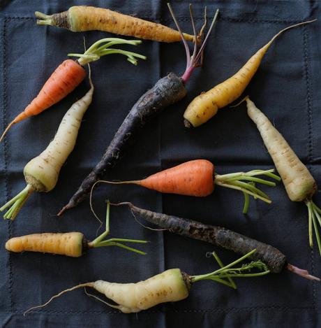 Organic rainbow carrots. 