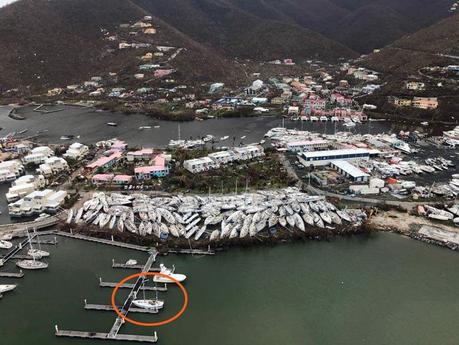 Hurricane Irma: sailing to safety, how you can help Moved to the intact outer marina, post-Irma