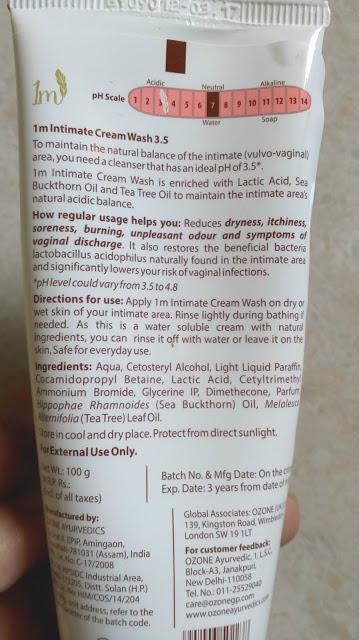 1m Intimate Cream Wash pH 3.5  by Ozone Ayurvedics Review