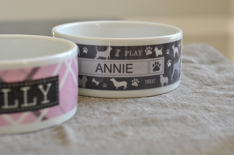 Homemade Peanut Butter Banana Dog Treats personalized dog bowls