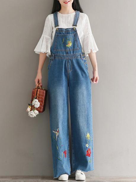 How NewChic Fashion Week Play With Embroidery Pattern Embroidery Jumpsuit