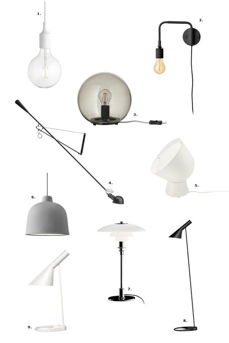 9 FAVORITE LAMPS Muuto E27, IKEA FADO, FLOS 265, IKEA PS 2017 lamp, PH 3/2, AJ floor lamp, desk lamp, design lamps
