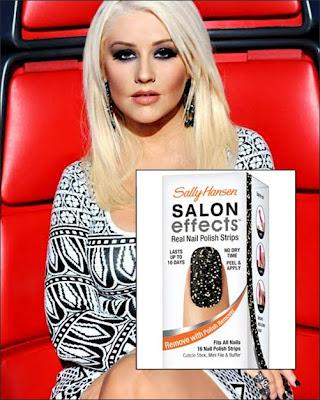 Christina Aguilera Rocks Sally Hansen Salon Effects Real Nail Polish Strips