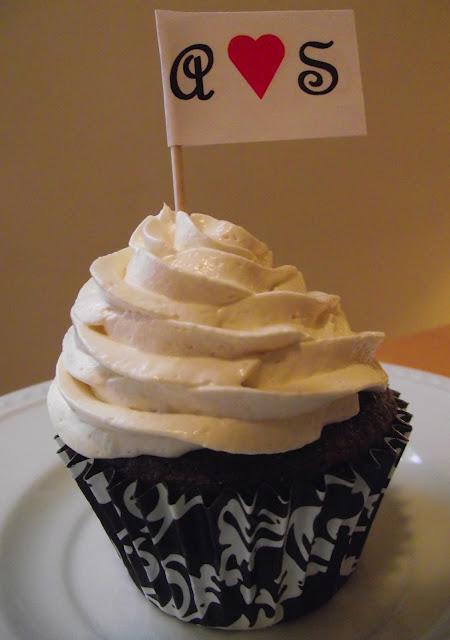 Wedding Shower Cupcakes with Flags