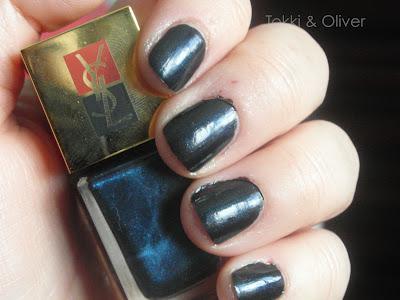 YSL Nail Polish in Black Indigo swatches & review YSL Nail Polish in Black Indigo swatches & review