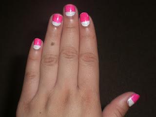 My attempt at two tone nailpolish.... My attempt at two tone nailpolish....