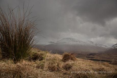 Landscape photo - snow on Rannoch Moor in the Scottish Highlands