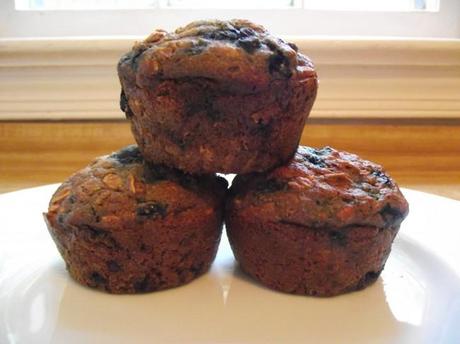 DSCF4189 650x487 Vegan Oatmeal Blueberry Muffins