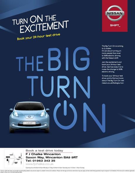 The Big Turn On is Coming to FJ Chalke Wincanton – WIN a Nissan LEAF, iPad2 + win charging stations for Dorset!