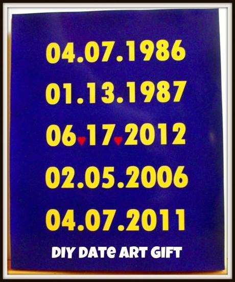 DIY Date Art Gift 500x600 DIY Bridal Shower Gift: Date Art