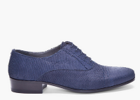 Scaled to Fit:  Lanvin Navy Scaled Leather Lace-ups