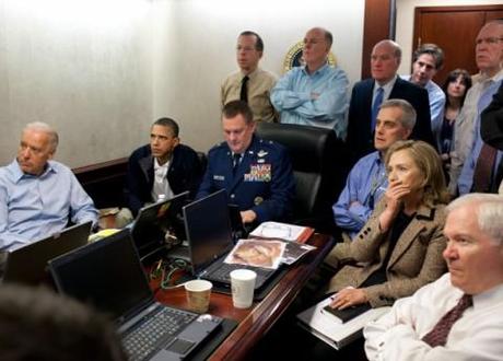 Barack Obama monitoring the mission to kill Osama bin Laden