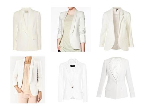 The white blazer and gold bracelets The white blazer and gold bracelets