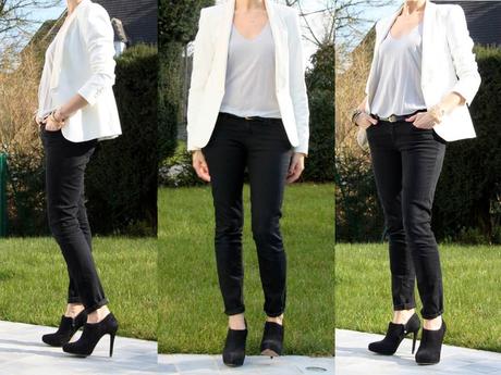 The white blazer and gold bracelets The white blazer and gold bracelets