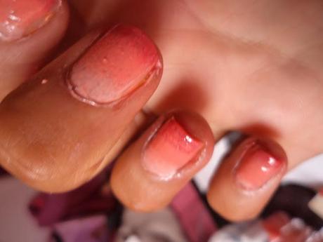Coral Ombre Summer Nails