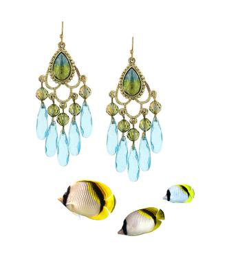 20591: Ocean Goddess Chandelier Earrings $36 aquamarine chandelier earrings