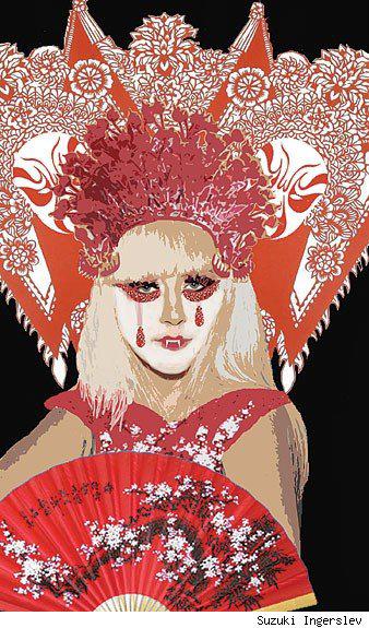 Zuzuki Ingerslev creates Chinese Opera design for Lady Gaga