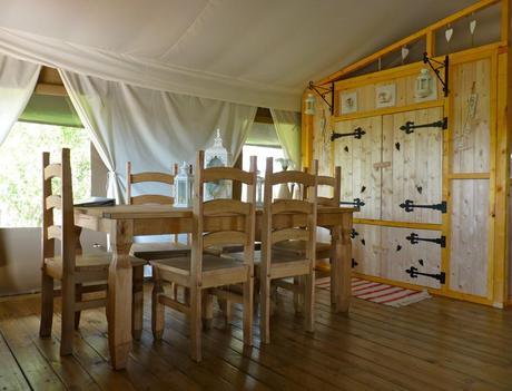 Interior of the honeymoon tent Glamping review: Harvest Moon Holidays, Scotland