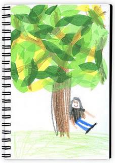 Art Journaling, Tissue Paper Tree Leaves