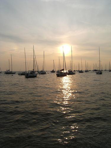Mari's Crustless zucchini quiche - WHB #268 boats in the sunset 27 jan 2011