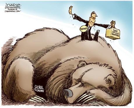 Boehner and debt ceiling  © John Cole, The Scranton Times-Tribune,BOEHNER, DEBT CEILING, TEA PARTY, GOP, OBAMA, DEMOCRATS, GLOBAL ECONOMY, ECONOMY, INVESTORS, WALL STREET
