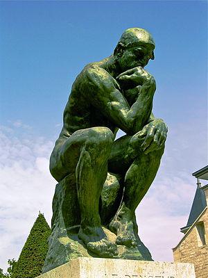 A photo of The Thinker by Rodin located at the...