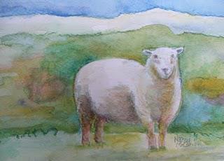 Sheep Picture by Craftlit Friend Amy & Watercolor