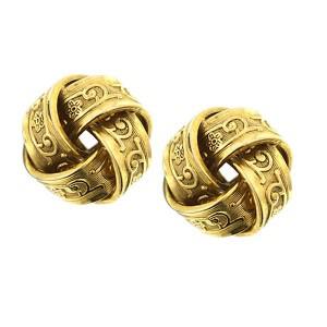 29573 vintage gold love knot earrings