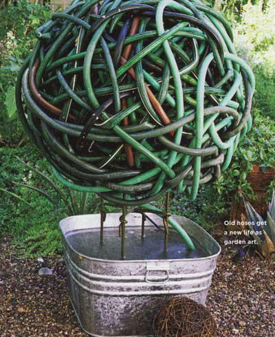 garden hose art Trash to Treasure: Re-Imagining Your Waste {Garden Hoses}