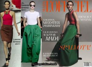 leighton-meester-lofficiel leighton meester wearing jil sander emerald skirt