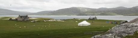 Photo - tents on Taransay for the annual Taransay fiddle camp