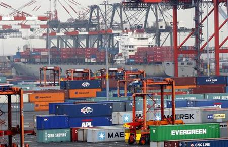 Shipping containers are seen at the Port Newark Container Terminal near New York City as government reported lowest trade gap since 1999 Ode to a box