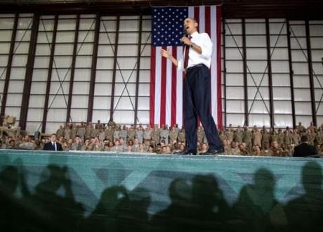President Barack Obama addresses soldiers during his visit to Afghanisant in May 2012